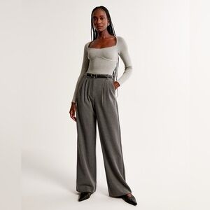 Abercrombie & Fitch Sloane Tailored Wide Leg Pant Grey Size XS/S High Rise Work